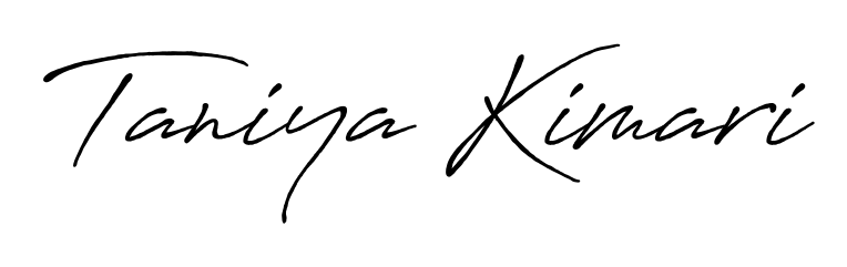 Express your personality with a custom Taniya Kimari signature crafted with Antro_Vectra_Bolder typography. Free transparent PNG download available. Taniya Kimari signature style 7 images and pictures png