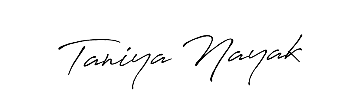 Make a beautiful signature design for name Taniya Nayak. With this signature (Antro_Vectra_Bolder) style, you can create a handwritten signature for free. Taniya Nayak signature style 7 images and pictures png