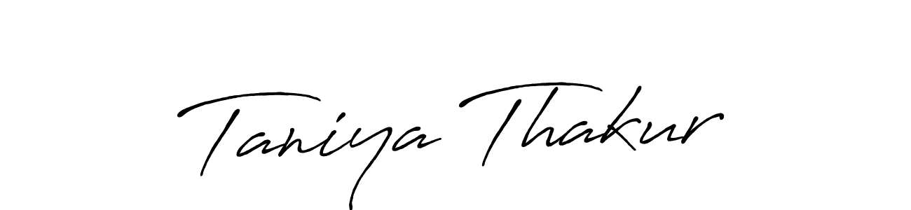 Create a beautiful signature design for name Taniya Thakur. With this signature (Antro_Vectra_Bolder) fonts, you can make a handwritten signature for free. Taniya Thakur signature style 7 images and pictures png