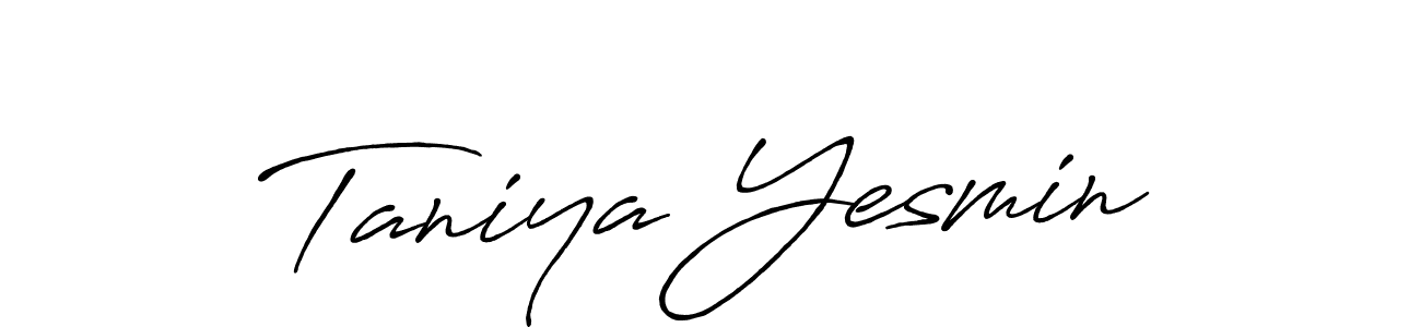 Create a beautiful signature design for name Taniya Yesmin. With this signature (Antro_Vectra_Bolder) fonts, you can make a handwritten signature for free. Taniya Yesmin signature style 7 images and pictures png