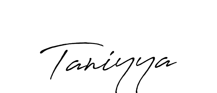 Create a beautiful signature design for name Taniyya. With this signature (Antro_Vectra_Bolder) fonts, you can make a handwritten signature for free. Taniyya signature style 7 images and pictures png