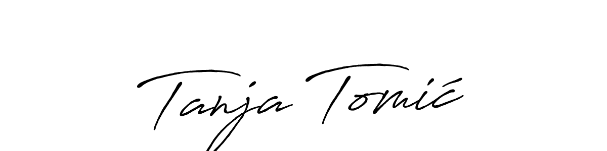 The best way (Antro_Vectra_Bolder) to make a short signature is to pick only two or three words in your name. The name Tanja Tomić include a total of six letters. For converting this name. Tanja Tomić signature style 7 images and pictures png