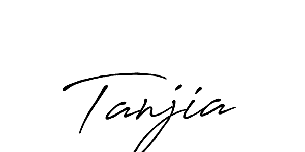 Make a beautiful signature design for name Tanjia. With this signature (Antro_Vectra_Bolder) style, you can create a handwritten signature for free. Tanjia signature style 7 images and pictures png