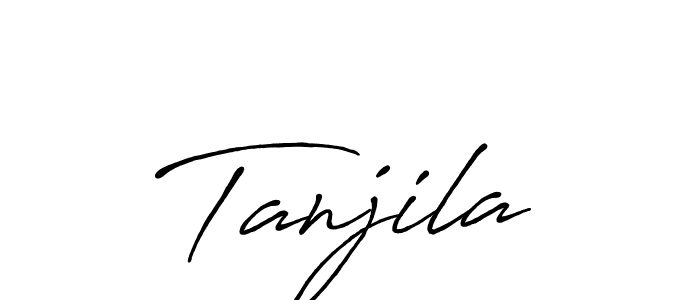 if you are searching for the best signature style for your name Tanjila. so please give up your signature search. here we have designed multiple signature styles  using Antro_Vectra_Bolder. Tanjila signature style 7 images and pictures png
