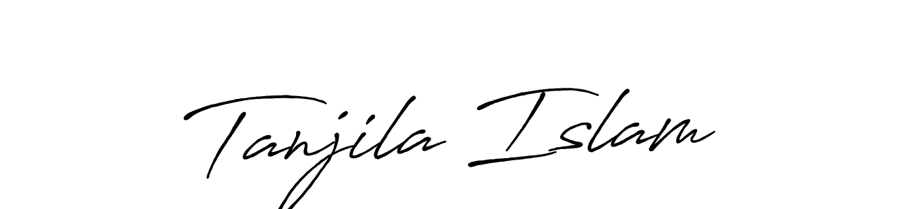 Make a beautiful signature design for name Tanjila Islam. With this signature (Antro_Vectra_Bolder) style, you can create a handwritten signature for free. Tanjila Islam signature style 7 images and pictures png