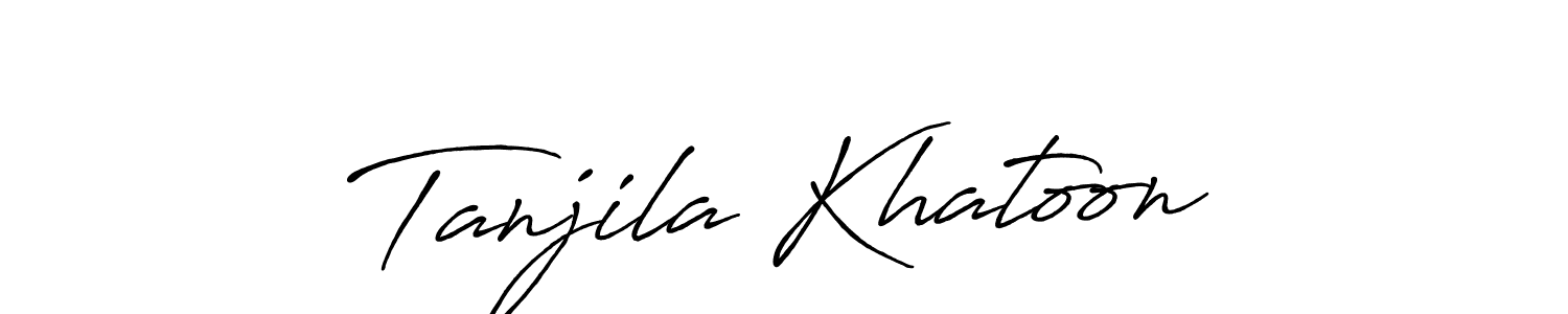 Use a signature maker to create a handwritten signature online. With this signature software, you can design (Antro_Vectra_Bolder) your own signature for name Tanjila Khatoon. Tanjila Khatoon signature style 7 images and pictures png