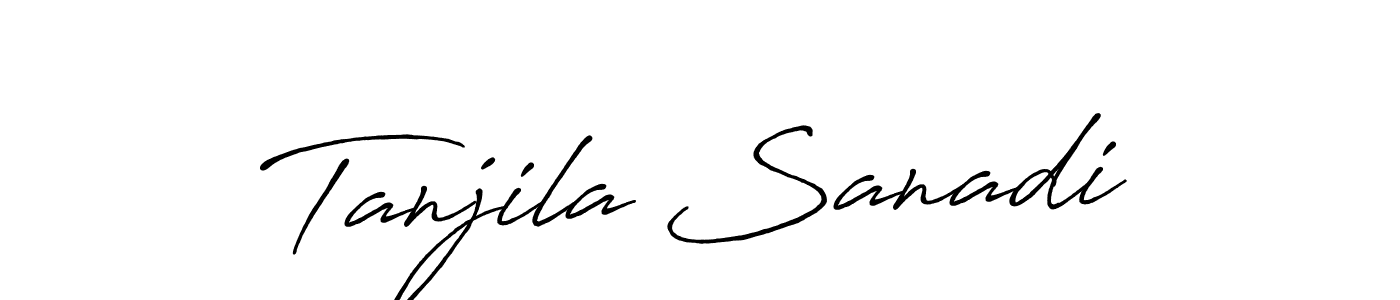 Use a signature maker to create a handwritten signature online. With this signature software, you can design (Antro_Vectra_Bolder) your own signature for name Tanjila Sanadi. Tanjila Sanadi signature style 7 images and pictures png