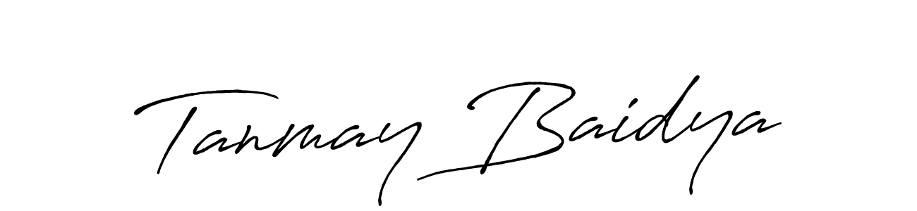 The best way (Antro_Vectra_Bolder) to make a short signature is to pick only two or three words in your name. The name Tanmay Baidya include a total of six letters. For converting this name. Tanmay Baidya signature style 7 images and pictures png