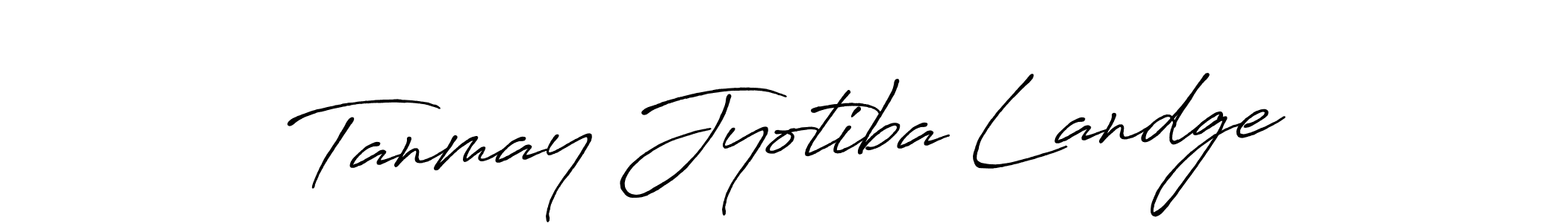 How to make Tanmay Jyotiba Landge name signature. Use Antro_Vectra_Bolder style for creating short signs online. This is the latest handwritten sign. Tanmay Jyotiba Landge signature style 7 images and pictures png