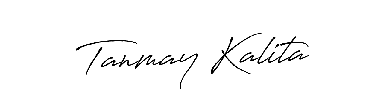 Create a beautiful signature design for name Tanmay Kalita. With this signature (Antro_Vectra_Bolder) fonts, you can make a handwritten signature for free. Tanmay Kalita signature style 7 images and pictures png