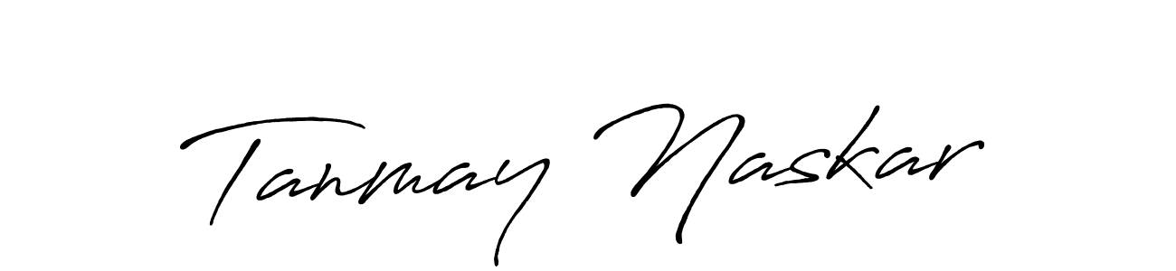 How to make Tanmay Naskar name signature. Use Antro_Vectra_Bolder style for creating short signs online. This is the latest handwritten sign. Tanmay Naskar signature style 7 images and pictures png