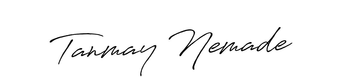 The best way (Antro_Vectra_Bolder) to make a short signature is to pick only two or three words in your name. The name Tanmay Nemade include a total of six letters. For converting this name. Tanmay Nemade signature style 7 images and pictures png