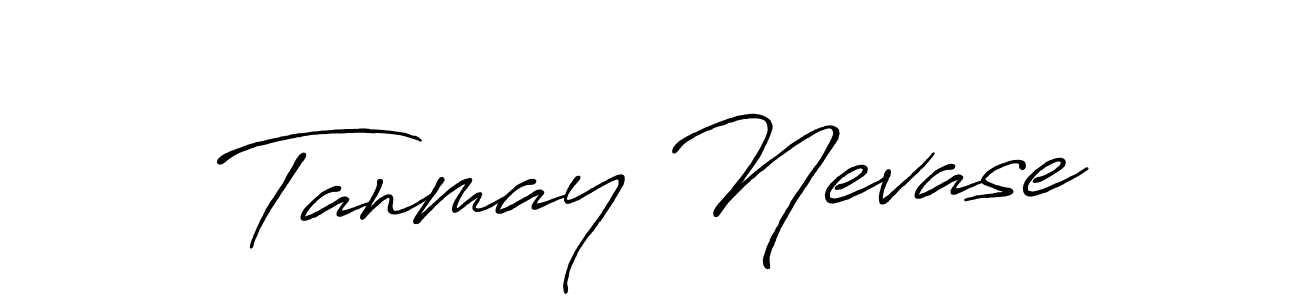 How to make Tanmay Nevase name signature. Use Antro_Vectra_Bolder style for creating short signs online. This is the latest handwritten sign. Tanmay Nevase signature style 7 images and pictures png