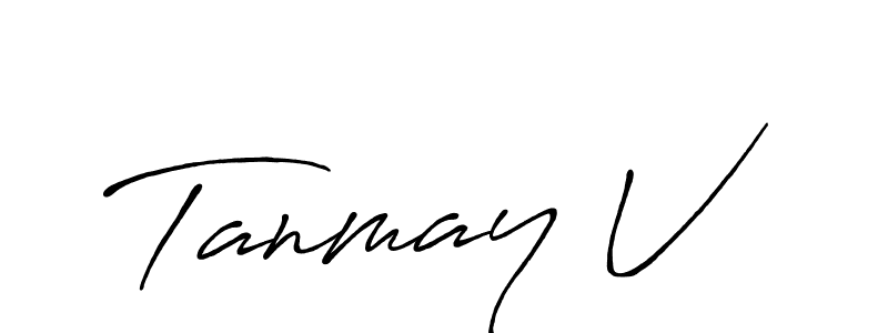 Also You can easily find your signature by using the search form. We will create Tanmay V name handwritten signature images for you free of cost using Antro_Vectra_Bolder sign style. Tanmay V signature style 7 images and pictures png