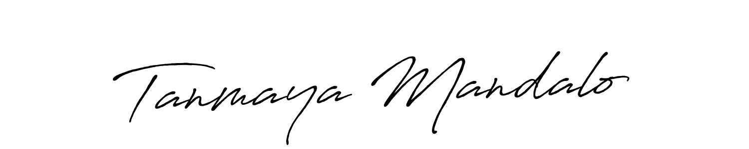 Make a beautiful signature design for name Tanmaya Mandalo. With this signature (Antro_Vectra_Bolder) style, you can create a handwritten signature for free. Tanmaya Mandalo signature style 7 images and pictures png