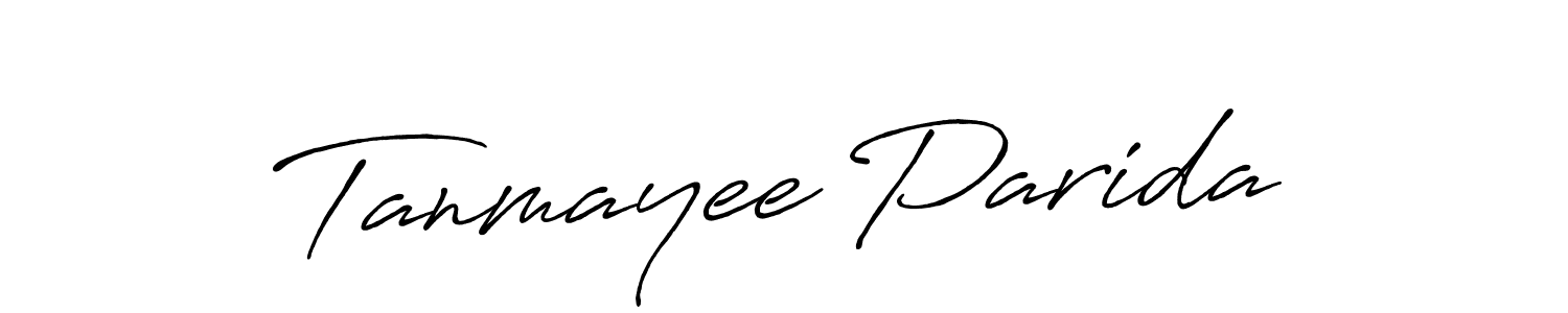 Create a beautiful signature design for name Tanmayee Parida. With this signature (Antro_Vectra_Bolder) fonts, you can make a handwritten signature for free. Tanmayee Parida signature style 7 images and pictures png