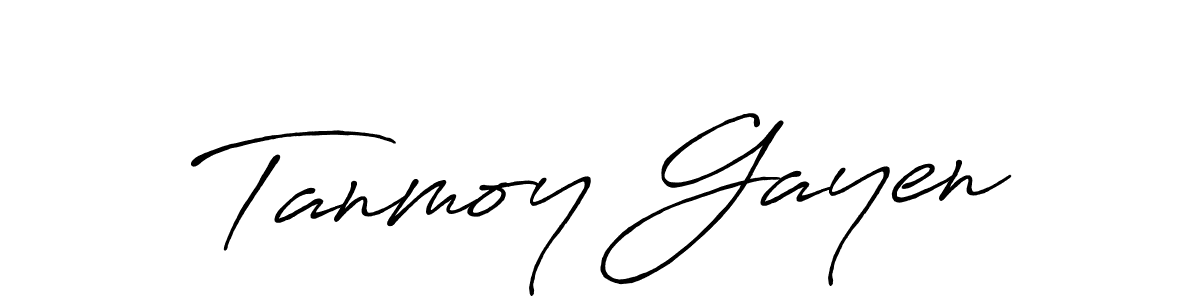 How to make Tanmoy Gayen name signature. Use Antro_Vectra_Bolder style for creating short signs online. This is the latest handwritten sign. Tanmoy Gayen signature style 7 images and pictures png