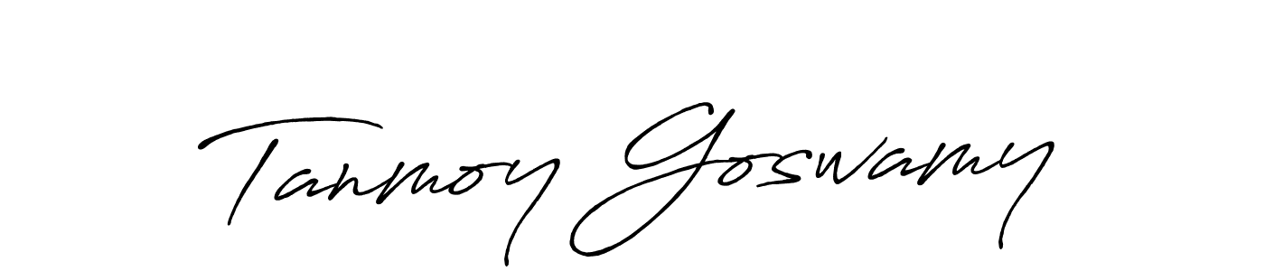 Create a beautiful signature design for name Tanmoy Goswamy. With this signature (Antro_Vectra_Bolder) fonts, you can make a handwritten signature for free. Tanmoy Goswamy signature style 7 images and pictures png