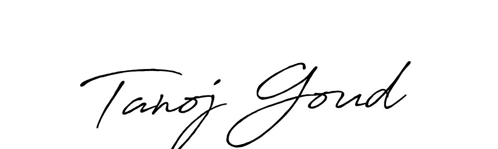 How to make Tanoj Goud signature? Antro_Vectra_Bolder is a professional autograph style. Create handwritten signature for Tanoj Goud name. Tanoj Goud signature style 7 images and pictures png