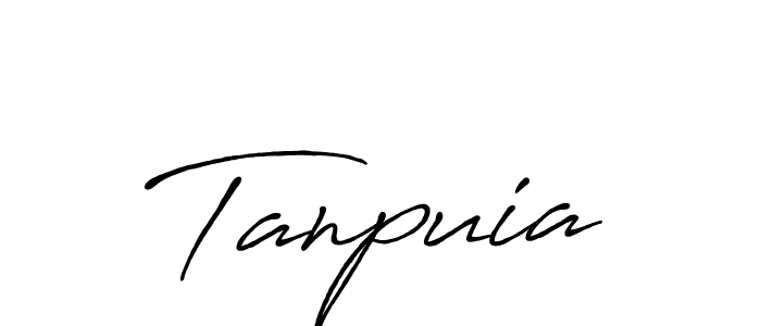 Create a beautiful signature design for name Tanpuia. With this signature (Antro_Vectra_Bolder) fonts, you can make a handwritten signature for free. Tanpuia signature style 7 images and pictures png