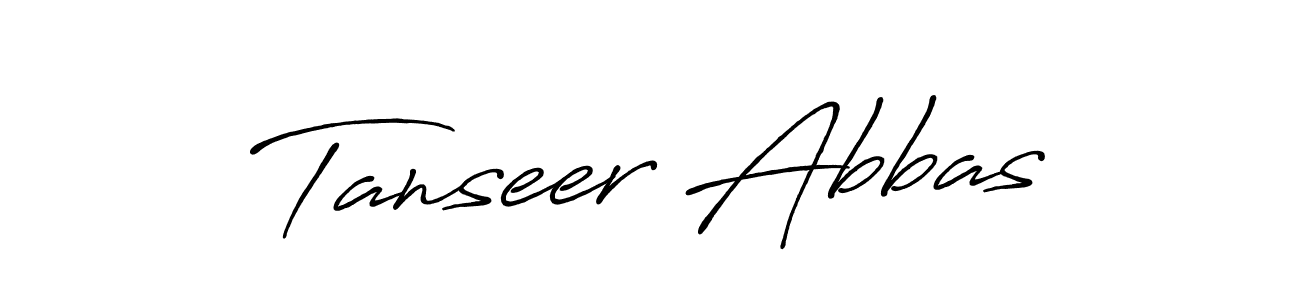 How to make Tanseer Abbas name signature. Use Antro_Vectra_Bolder style for creating short signs online. This is the latest handwritten sign. Tanseer Abbas signature style 7 images and pictures png