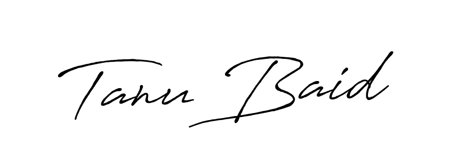 Tanu Baid stylish signature style. Best Handwritten Sign (Antro_Vectra_Bolder) for my name. Handwritten Signature Collection Ideas for my name Tanu Baid. Tanu Baid signature style 7 images and pictures png