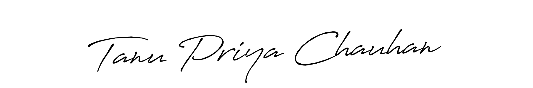 Antro_Vectra_Bolder is a professional signature style that is perfect for those who want to add a touch of class to their signature. It is also a great choice for those who want to make their signature more unique. Get Tanu Priya Chauhan name to fancy signature for free. Tanu Priya Chauhan signature style 7 images and pictures png