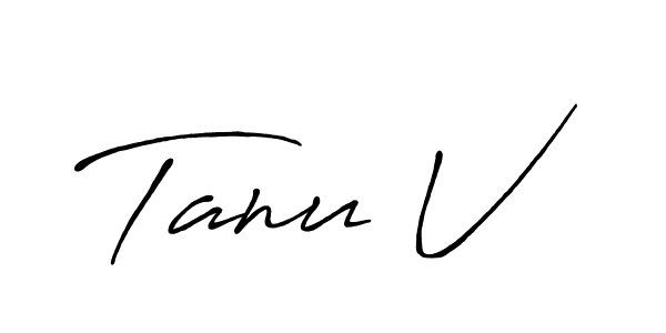 The best way (Antro_Vectra_Bolder) to make a short signature is to pick only two or three words in your name. The name Tanu V include a total of six letters. For converting this name. Tanu V signature style 7 images and pictures png