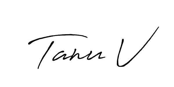 The best way (Antro_Vectra_Bolder) to make a short signature is to pick only two or three words in your name. The name Tanu V include a total of six letters. For converting this name. Tanu V signature style 7 images and pictures png