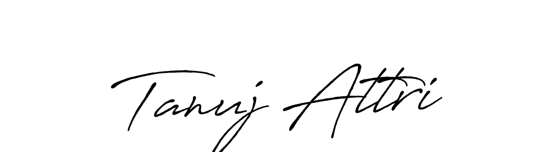 You should practise on your own different ways (Antro_Vectra_Bolder) to write your name (Tanuj Attri) in signature. don't let someone else do it for you. Tanuj Attri signature style 7 images and pictures png