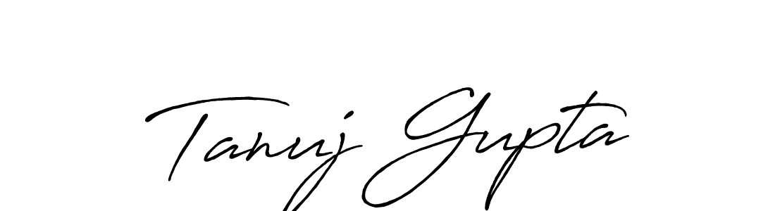 Create a beautiful signature design for name Tanuj Gupta. With this signature (Antro_Vectra_Bolder) fonts, you can make a handwritten signature for free. Tanuj Gupta signature style 7 images and pictures png