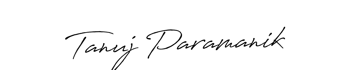 Antro_Vectra_Bolder is a professional signature style that is perfect for those who want to add a touch of class to their signature. It is also a great choice for those who want to make their signature more unique. Get Tanuj Paramanik name to fancy signature for free. Tanuj Paramanik signature style 7 images and pictures png