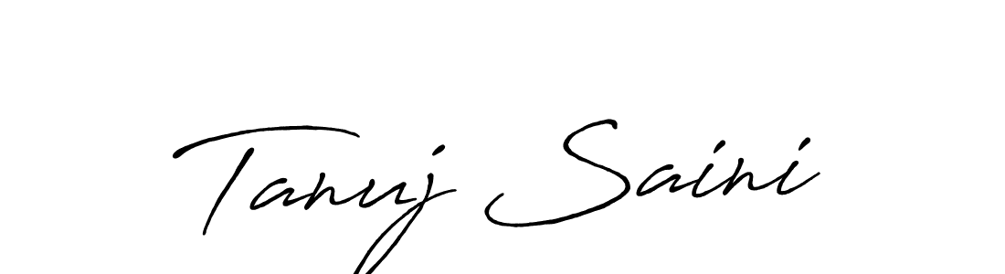 Use a signature maker to create a handwritten signature online. With this signature software, you can design (Antro_Vectra_Bolder) your own signature for name Tanuj Saini. Tanuj Saini signature style 7 images and pictures png