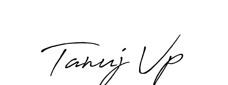 Use a signature maker to create a handwritten signature online. With this signature software, you can design (Antro_Vectra_Bolder) your own signature for name Tanuj Vp. Tanuj Vp signature style 7 images and pictures png