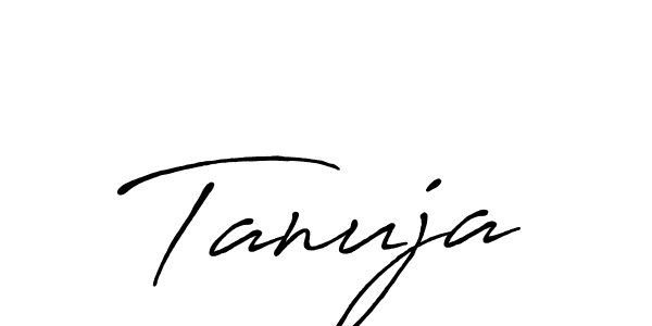 How to make Tanuja signature? Antro_Vectra_Bolder is a professional autograph style. Create handwritten signature for Tanuja name. Tanuja signature style 7 images and pictures png