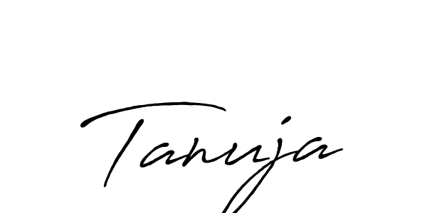 How to make Tanuja signature? Antro_Vectra_Bolder is a professional autograph style. Create handwritten signature for Tanuja name. Tanuja signature style 7 images and pictures png