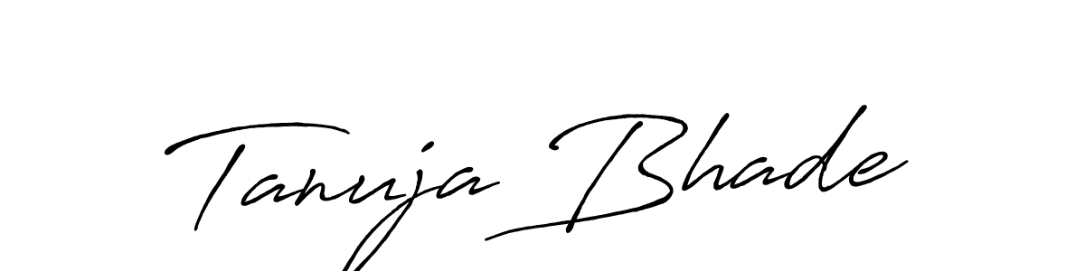 Make a beautiful signature design for name Tanuja Bhade. With this signature (Antro_Vectra_Bolder) style, you can create a handwritten signature for free. Tanuja Bhade signature style 7 images and pictures png