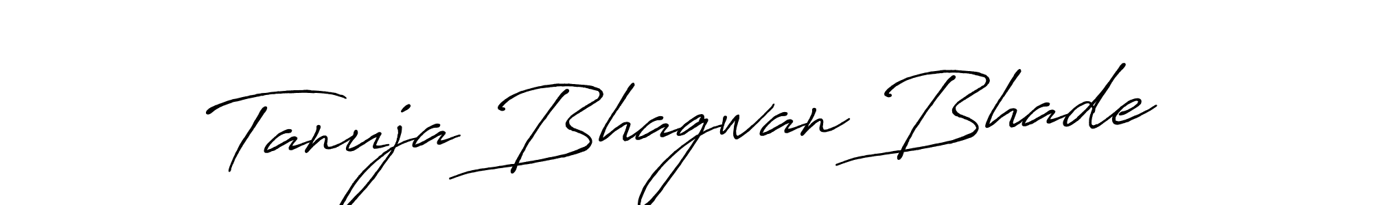 Create a beautiful signature design for name Tanuja Bhagwan Bhade. With this signature (Antro_Vectra_Bolder) fonts, you can make a handwritten signature for free. Tanuja Bhagwan Bhade signature style 7 images and pictures png