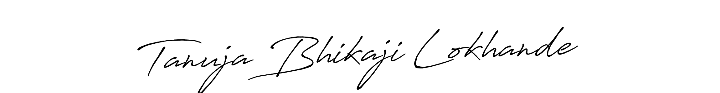 Also we have Tanuja Bhikaji Lokhande name is the best signature style. Create professional handwritten signature collection using Antro_Vectra_Bolder autograph style. Tanuja Bhikaji Lokhande signature style 7 images and pictures png