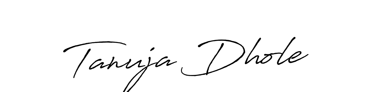 Create a beautiful signature design for name Tanuja Dhole. With this signature (Antro_Vectra_Bolder) fonts, you can make a handwritten signature for free. Tanuja Dhole signature style 7 images and pictures png