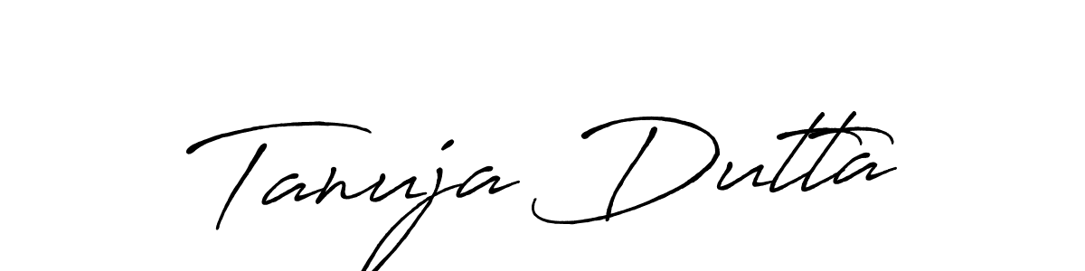 Use a signature maker to create a handwritten signature online. With this signature software, you can design (Antro_Vectra_Bolder) your own signature for name Tanuja Dutta. Tanuja Dutta signature style 7 images and pictures png