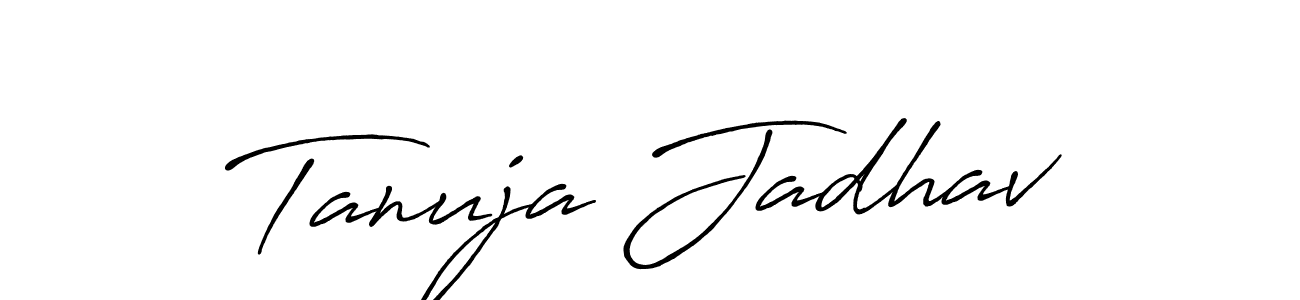 How to Draw Tanuja Jadhav signature style? Antro_Vectra_Bolder is a latest design signature styles for name Tanuja Jadhav. Tanuja Jadhav signature style 7 images and pictures png