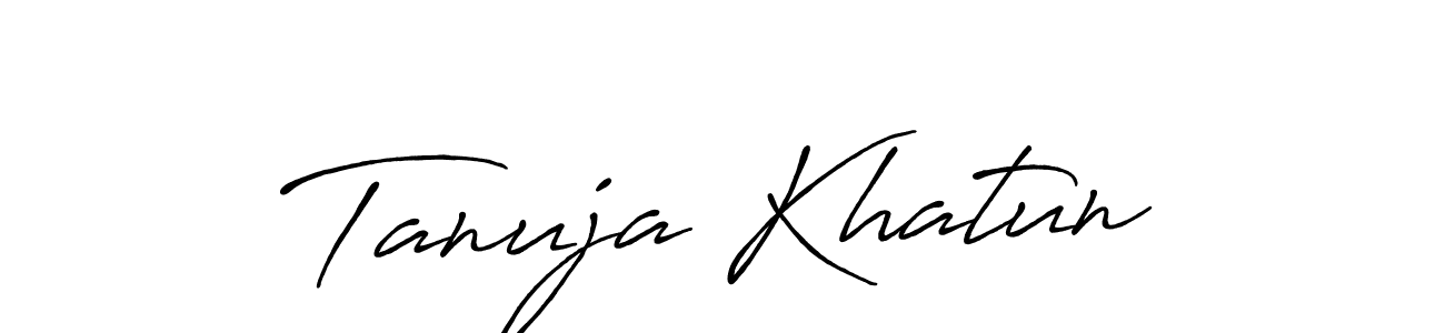 Antro_Vectra_Bolder is a professional signature style that is perfect for those who want to add a touch of class to their signature. It is also a great choice for those who want to make their signature more unique. Get Tanuja Khatun name to fancy signature for free. Tanuja Khatun signature style 7 images and pictures png