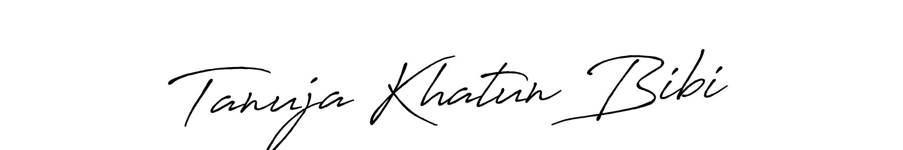 Create a beautiful signature design for name Tanuja Khatun Bibi. With this signature (Antro_Vectra_Bolder) fonts, you can make a handwritten signature for free. Tanuja Khatun Bibi signature style 7 images and pictures png
