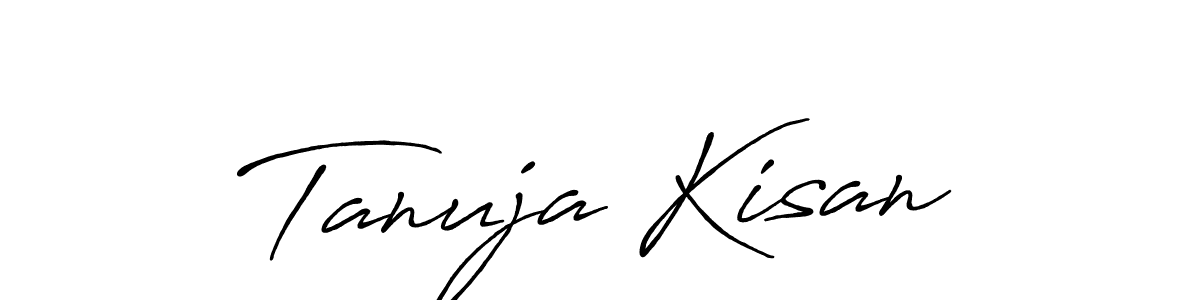 Make a beautiful signature design for name Tanuja Kisan. With this signature (Antro_Vectra_Bolder) style, you can create a handwritten signature for free. Tanuja Kisan signature style 7 images and pictures png