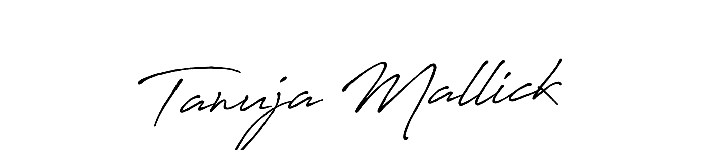 You should practise on your own different ways (Antro_Vectra_Bolder) to write your name (Tanuja Mallick) in signature. don't let someone else do it for you. Tanuja Mallick signature style 7 images and pictures png