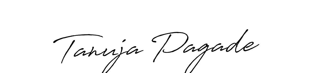 Tanuja Pagade stylish signature style. Best Handwritten Sign (Antro_Vectra_Bolder) for my name. Handwritten Signature Collection Ideas for my name Tanuja Pagade. Tanuja Pagade signature style 7 images and pictures png