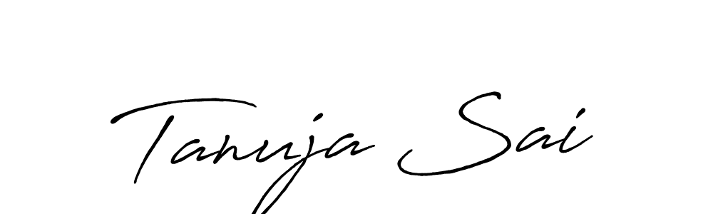 Create a beautiful signature design for name Tanuja Sai. With this signature (Antro_Vectra_Bolder) fonts, you can make a handwritten signature for free. Tanuja Sai signature style 7 images and pictures png