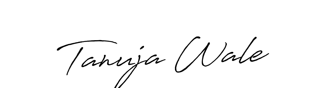 Make a beautiful signature design for name Tanuja Wale. With this signature (Antro_Vectra_Bolder) style, you can create a handwritten signature for free. Tanuja Wale signature style 7 images and pictures png