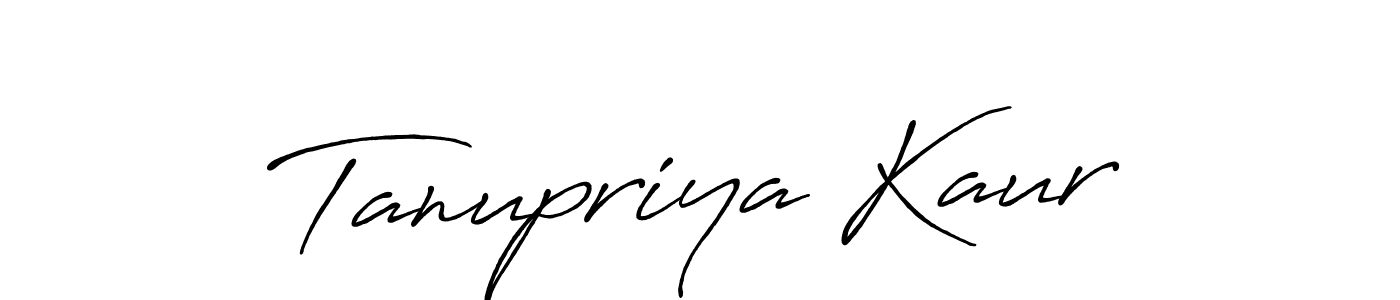 How to make Tanupriya Kaur signature? Antro_Vectra_Bolder is a professional autograph style. Create handwritten signature for Tanupriya Kaur name. Tanupriya Kaur signature style 7 images and pictures png